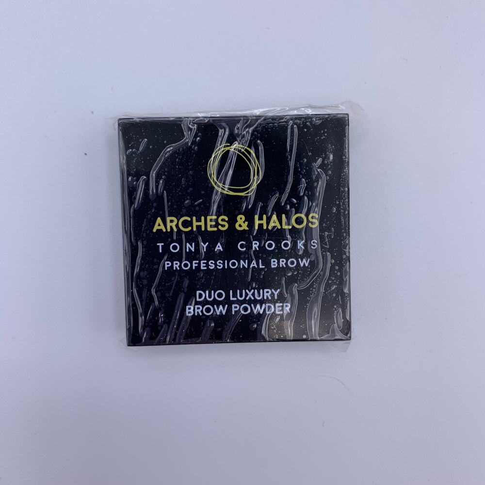 NWT Arches & Halos by Tonya Crooks Duo Luxury Brow Powder in Warm Brown